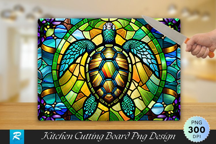 Stained Glass Window Cutting Board Sublimation Design example image 1