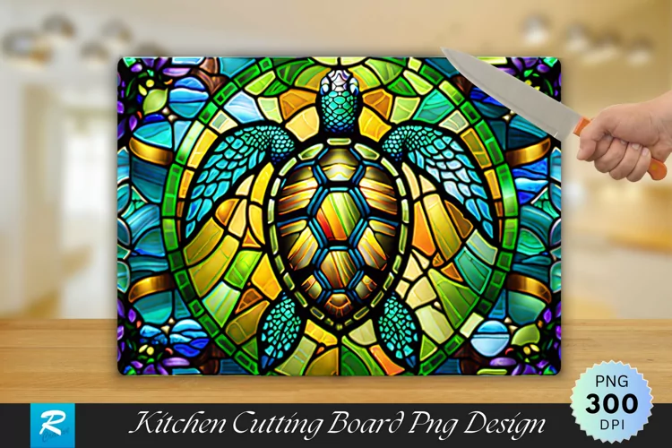 Stained Glass Window Cutting Board Sublimation Design