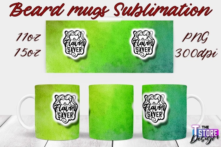 Beard Mug Design | 11 oz 15 oz Mug Sublimation | PNG File example image 1
