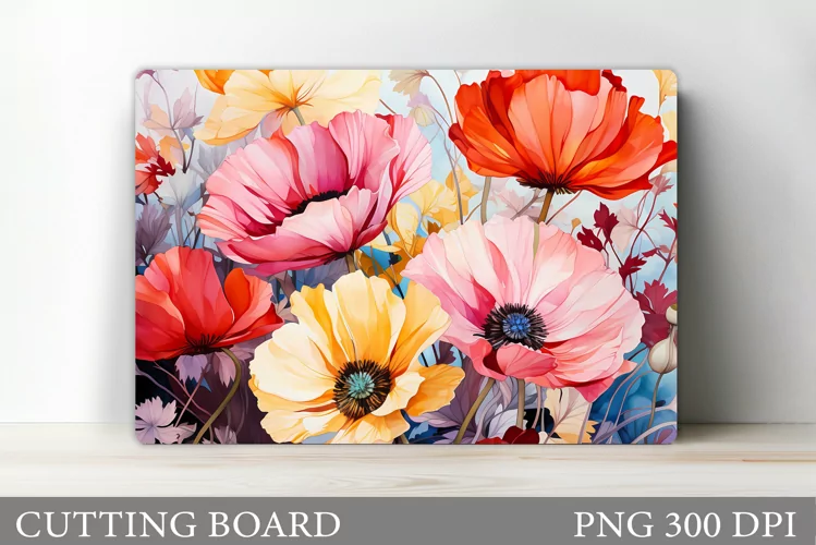 Flowers Cutting Board. Floral Cutting Board Design