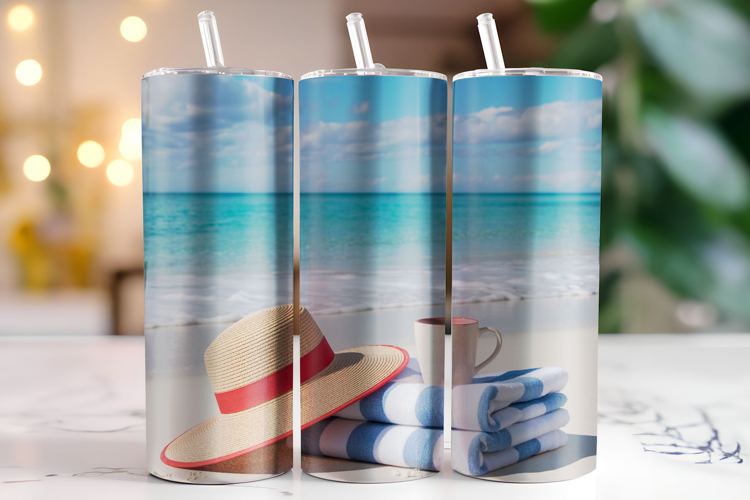 Beach Tumbler Wrap | Sublimation | Tumblers