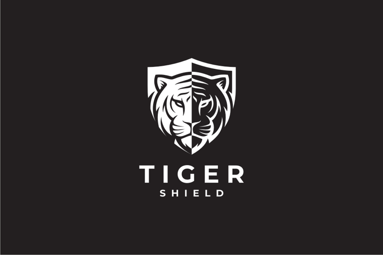 Tiger Shield Logo Design Vector Illustration