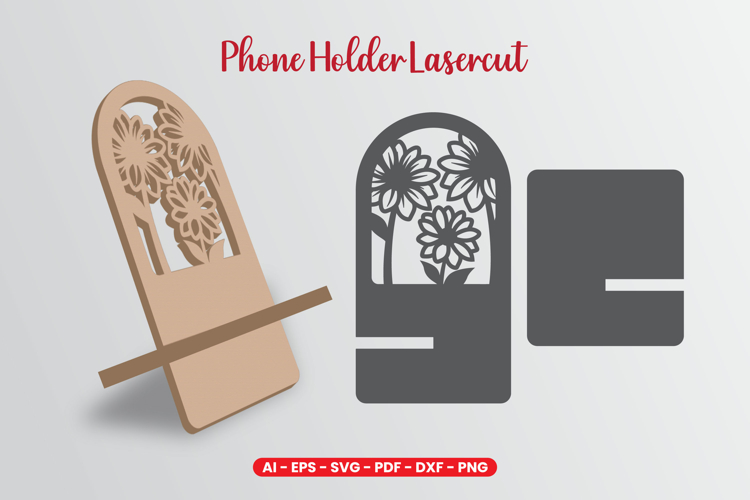 Flowers Phone Holder Lasercut