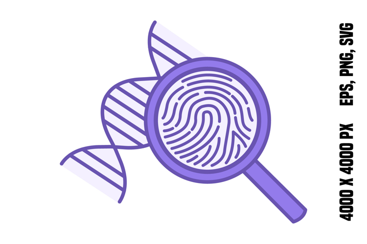 Purple DNA Helix Analysis Icon