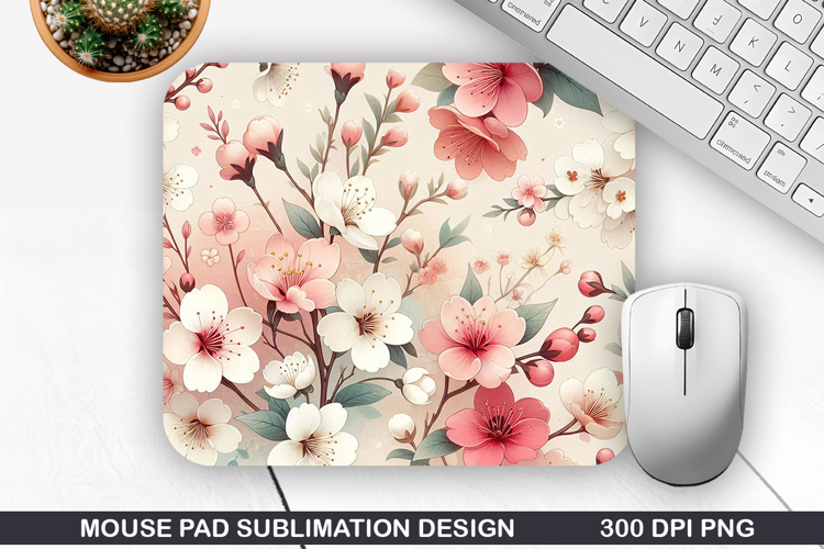 Flower Mouse Pad Sublimation, Spring Flower Mouse Pad PNG