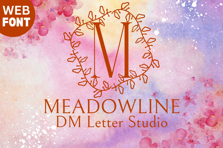MeadowLine Monogram - Delicate Floral Line Art Monogram Font