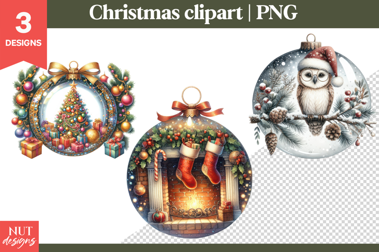 Cute Christmas clipart PNG, Christmas Bauble Clipart