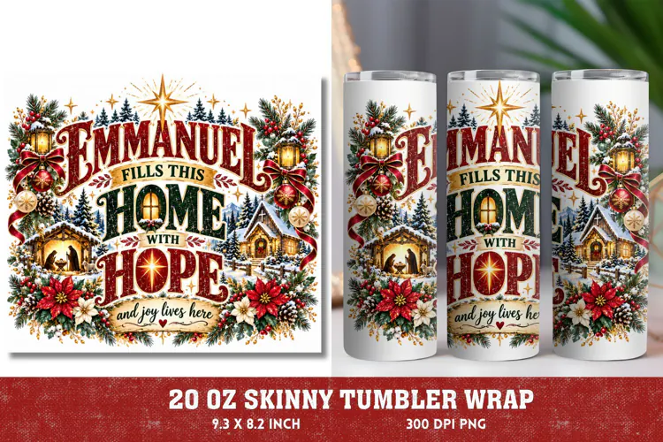 Jesus Brings Peace Hope Joy Tumbler Wrap, Christian Christma