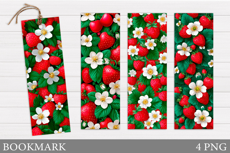 Strawberry Bookmark Design. Berries Bookmark Printable