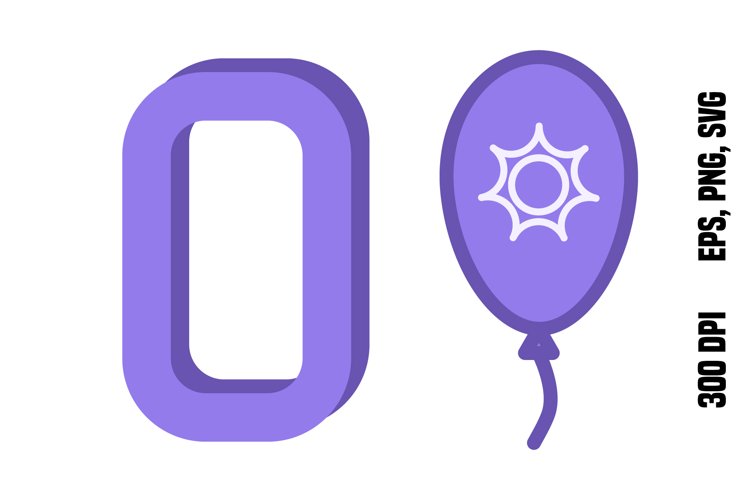 Purple Number Zero and Balloon