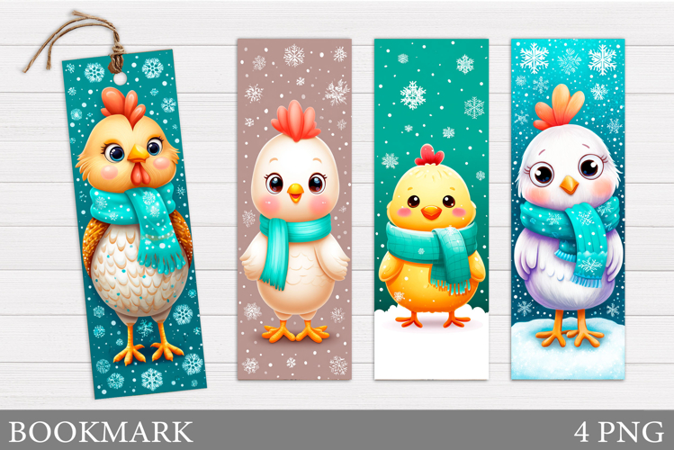 Christmas Chicken Bookmark. Christmas Bookmark Printable