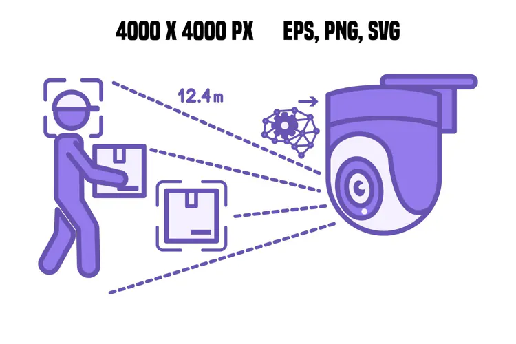 Purple Computer Vision Camera Icon