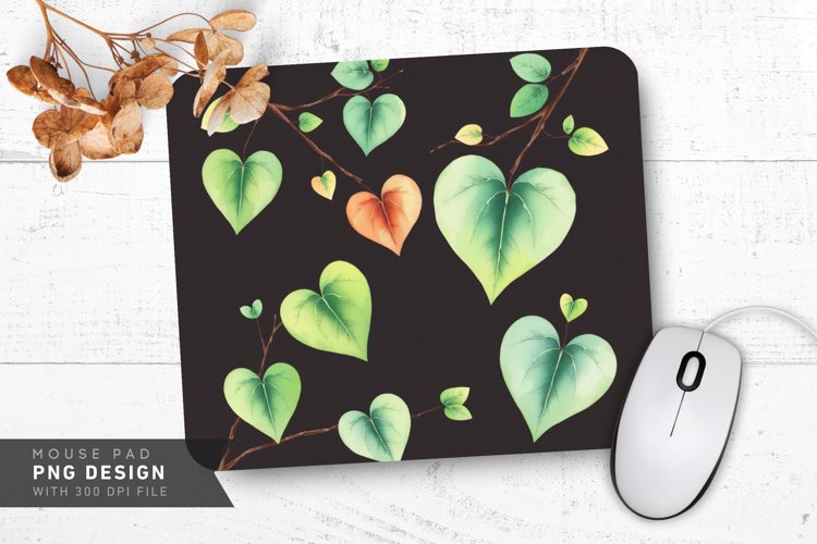 Heart Branch Wreath Mouse Pad PNG Design