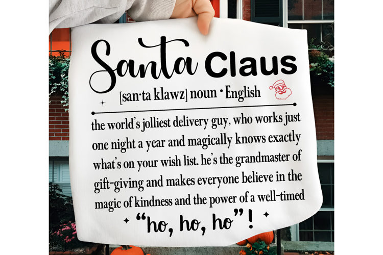 Christmas Definition Print, Santa Definition Print, Santa