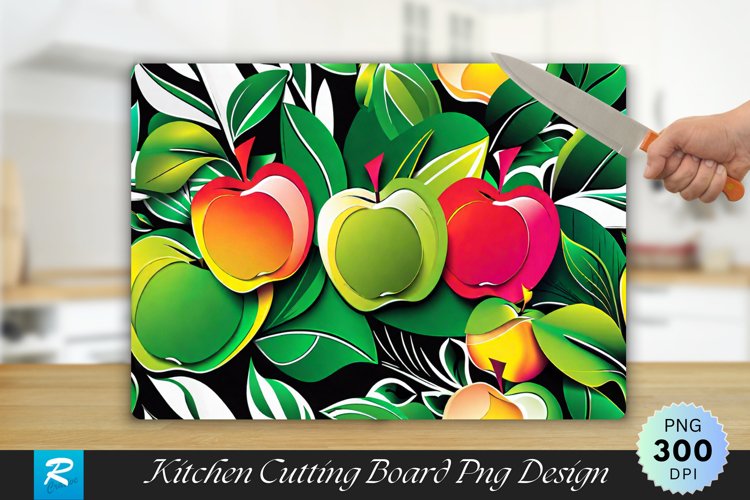 Apple Paper Art Cutting Board Sublimation Design