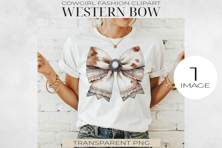 Western Style Bow Clipart, Sublimation PNG.