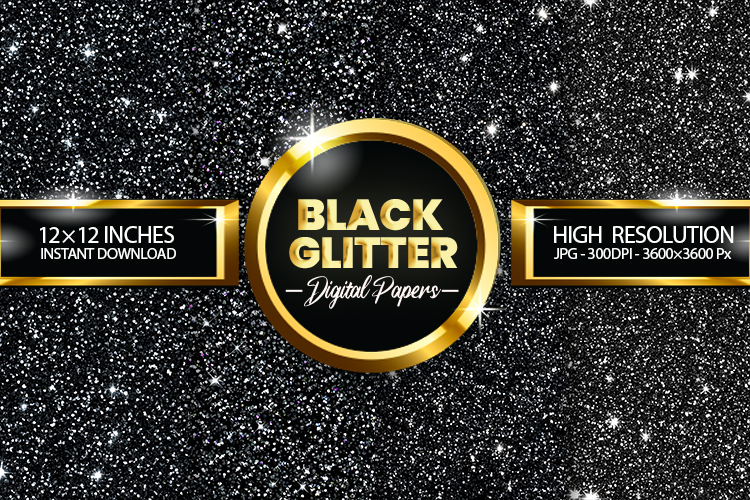 black glitter Digital Papers - 04 variations