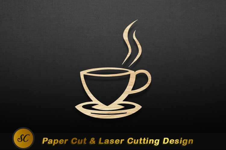 Wooden coffee cup steaming saucer Laser Cut Files