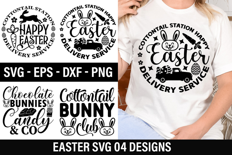 Easter SVG Design - Cottontail station happy easter