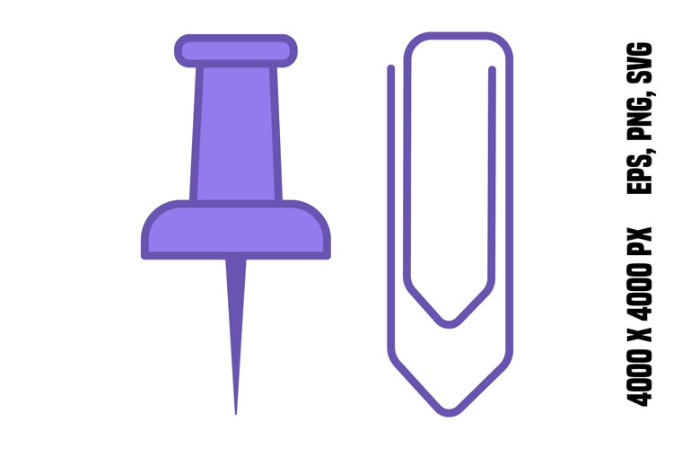 Colored Clip and Pin Icon