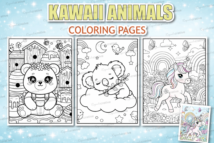 Kawaii Animals Coloring Book for Kids: Adorable Cute Animal