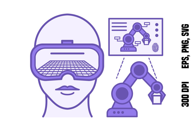 Purple Augmented Reality Maintenance Icon example image 1