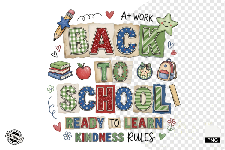 Back to School Teacher Supplies PNG - Teacher Sublimation example image 1