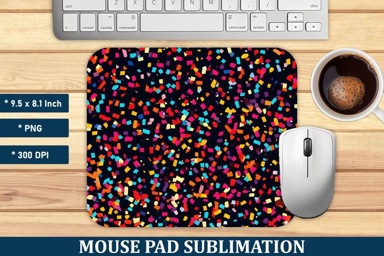 Colorful Confetti Pattern Mouse Pad | Mouse Pad Sublimation