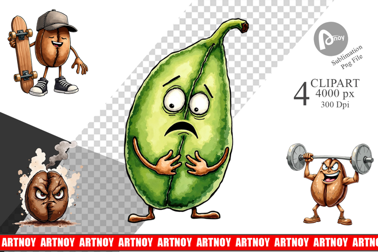 Sarcastic Coffee Bean Clipart
