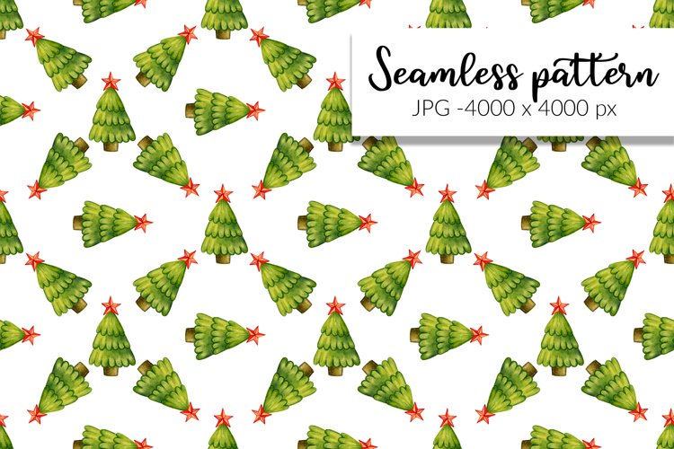 Watercolor Christmas trees pattern