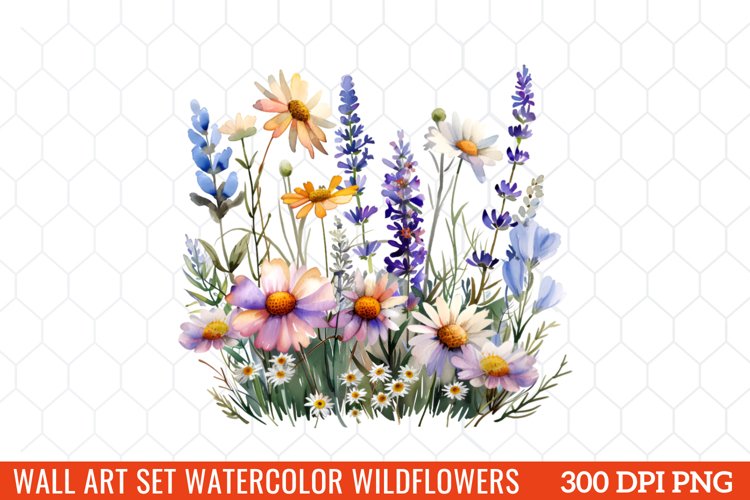 Watercolor Wildflowers Clipart example image 1