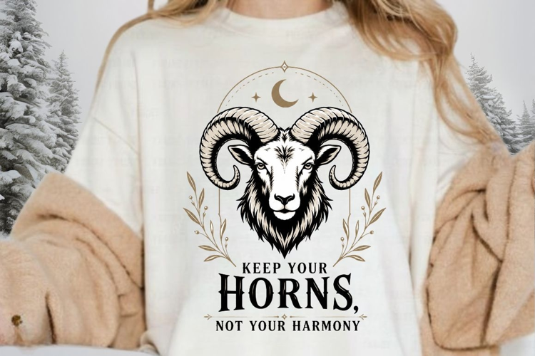 Keep Your Horns Not Your Harmony PNG Sublimation Design
