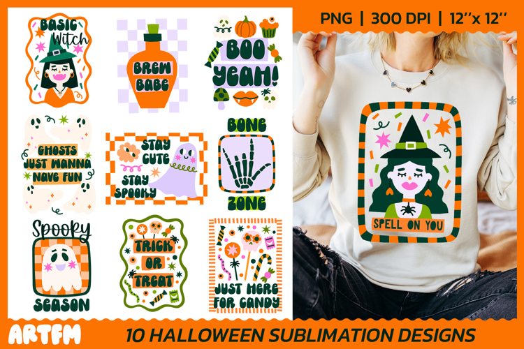 Groovy Halloween Sublimation Bundle | Retro Halloween DTF