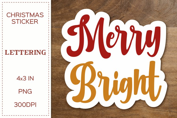 Christmas Sticker | Retro PNG | Printable Sticker example image 1