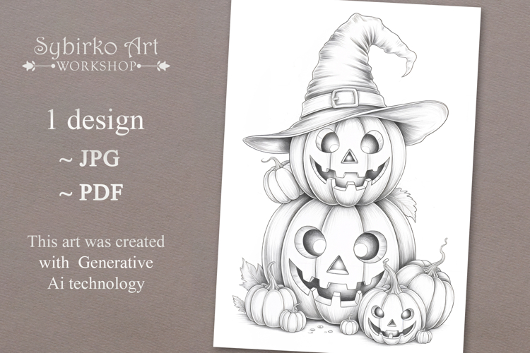 Halloween coloring page for adults. Coloring book pumpkin.