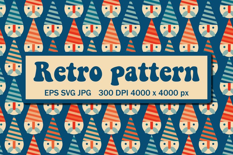 Retro Christmas pattern with Santa Claus