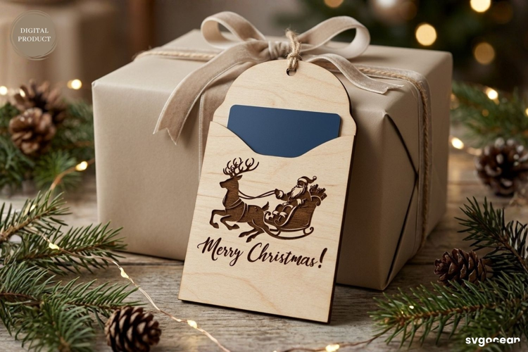 Christmas Gift Card Holder Laser Cut | Glowforge | SVG