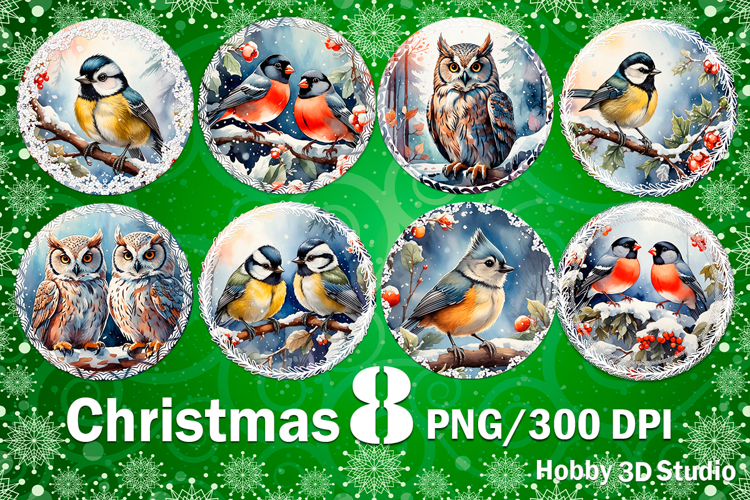 Birds Christmas Sublimation PNG Bundle