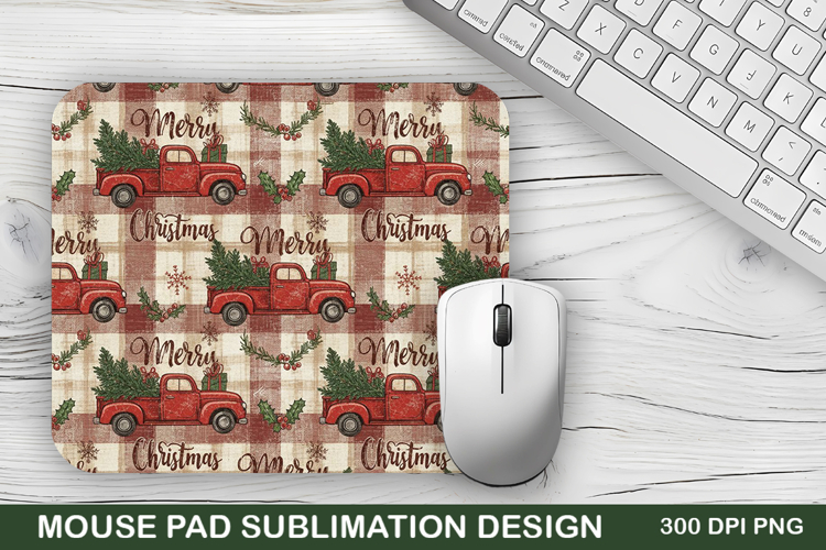 Christmas Truck Mouse Pad Sublimation - Christmas Design