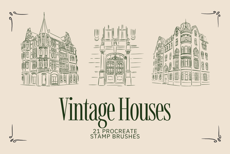 Architecture Procreate stamp brushes example image 1