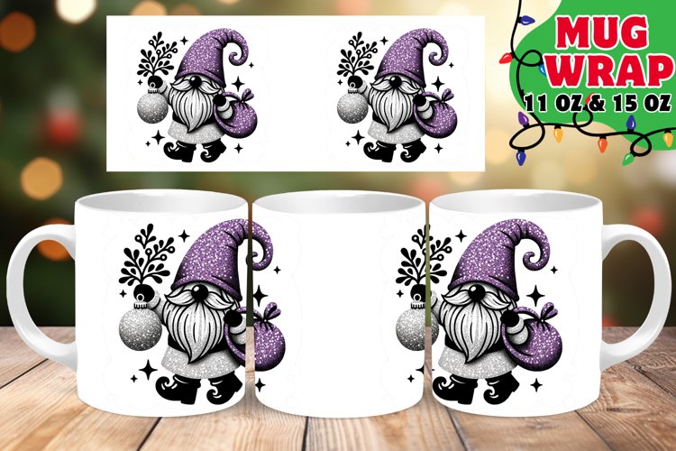 CHRISTMAS GNOME MAGIC 11OZ 15OZ MUG WRAP example image 1