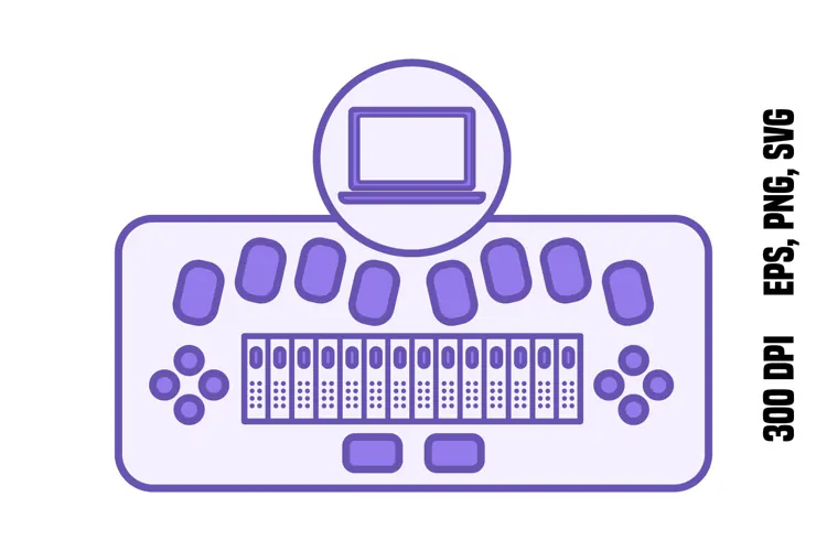Purple Braille Display Icon