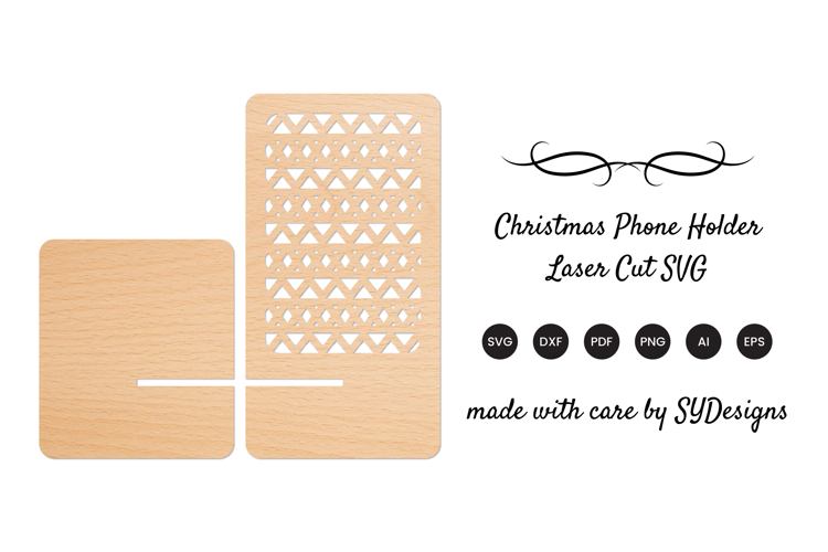 Christmas Phone Holder Laser Cut SVG - Phone Stand SVG