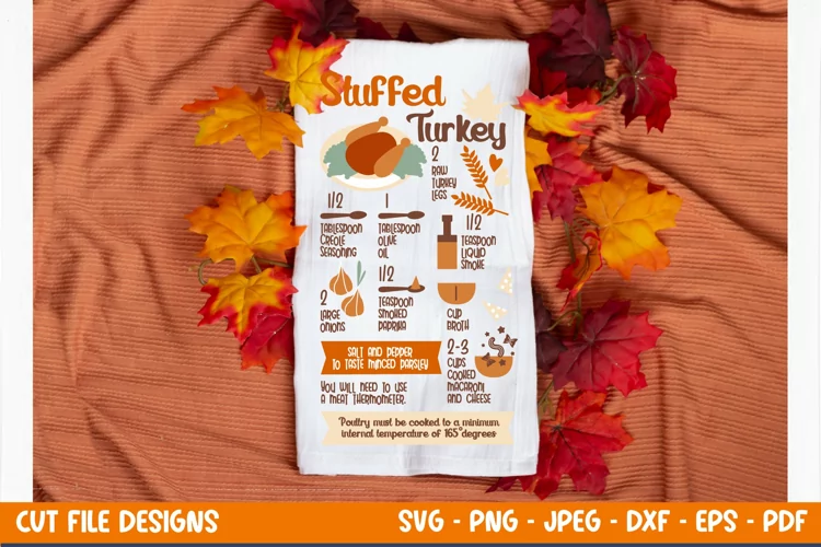 Autumn Recipe SVG Cut file|Baking Recipes for Kitchen Towel