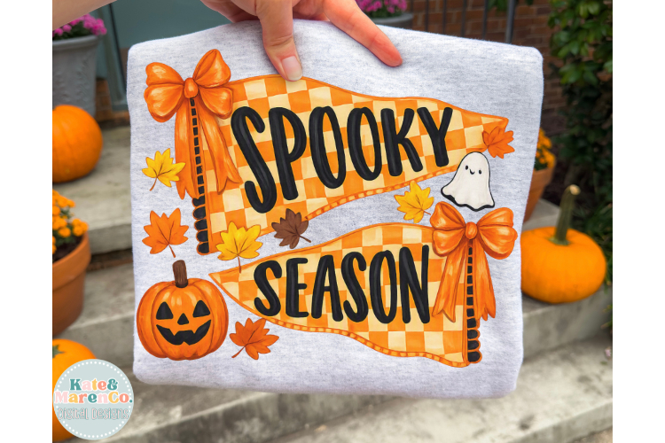 Spooky Season PNG | Preppy Halloween PNG | Fall Pennant PNG
