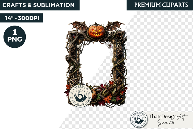 Harvest of Haunts Halloween Gothic Frame PNG Clipart