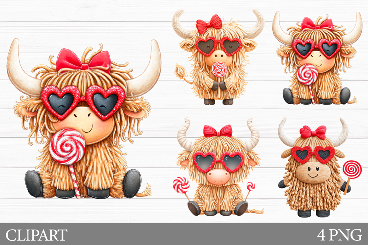Valentines Cow Clipart. Valentines Sublimation