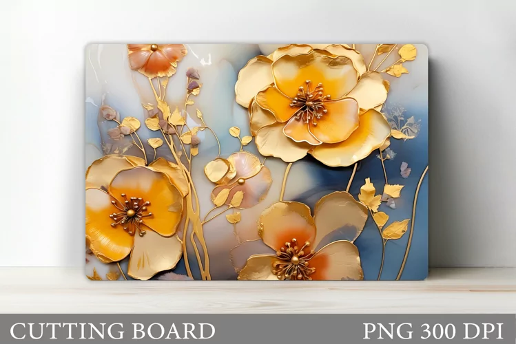Flowers Cutting Board. Kitchen Cutting Board Sublimation