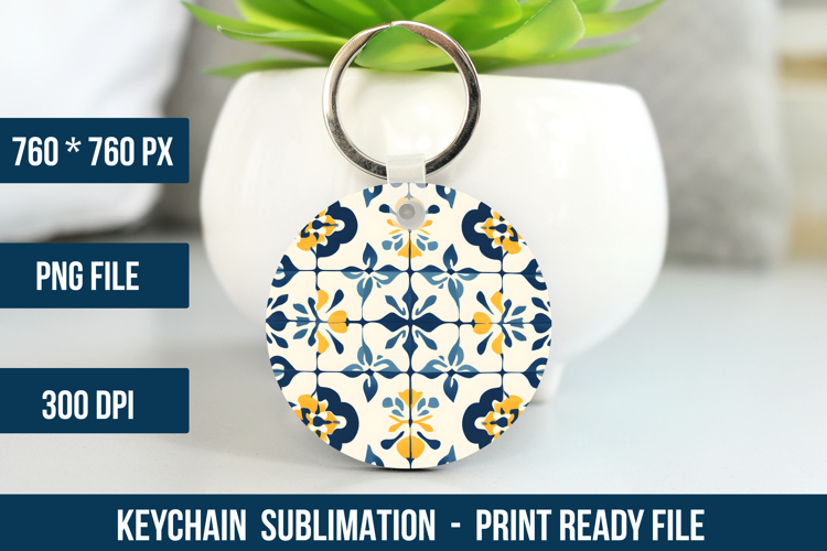 Mediterranean Pattern Keychain | Keychain Design
