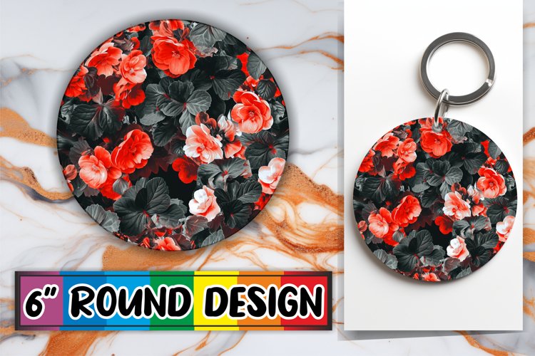 Blossom Pattern Keychain   Coaster Combo